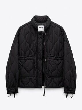 Zara Black Quilted Women's Puffer Jacket